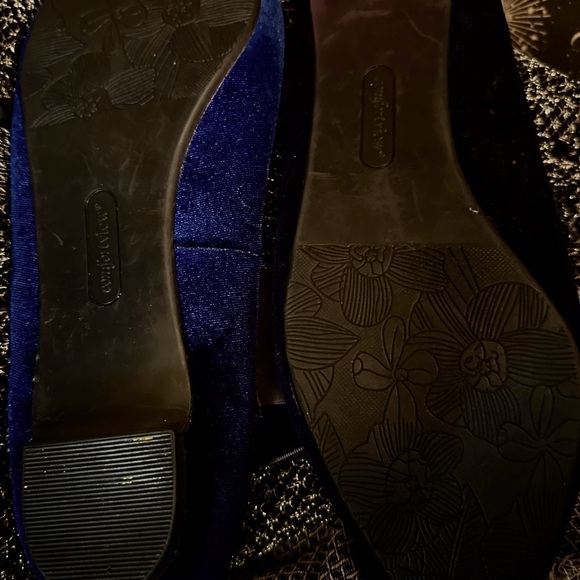 My altered eyes ooak Comfortview Slip On BALLET Flats BOW SAPHIRE VELVET - Picture 7 of 11
